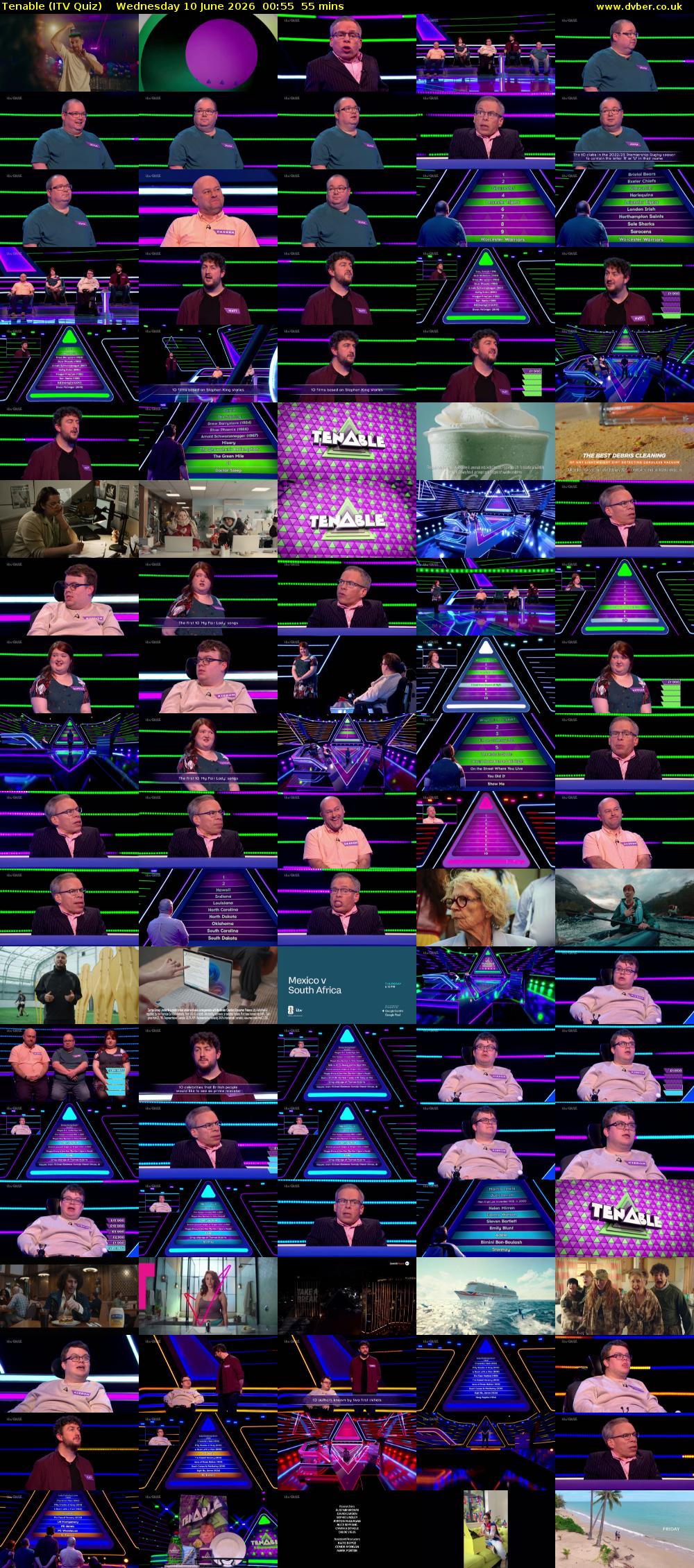 Tenable (ITV Quiz) Wednesday 10 June 2026 00:55 - 01:50