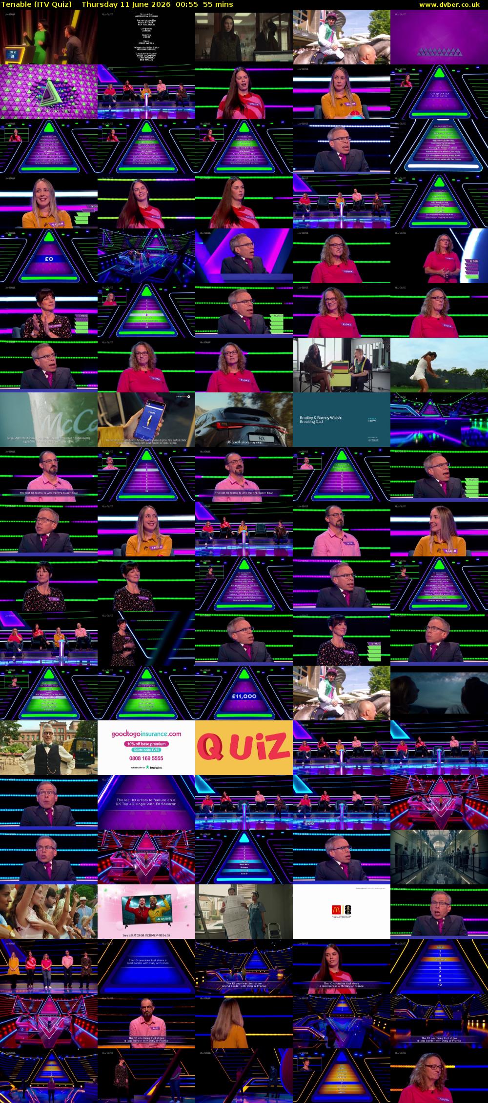 Tenable (ITV Quiz) Thursday 11 June 2026 00:55 - 01:50