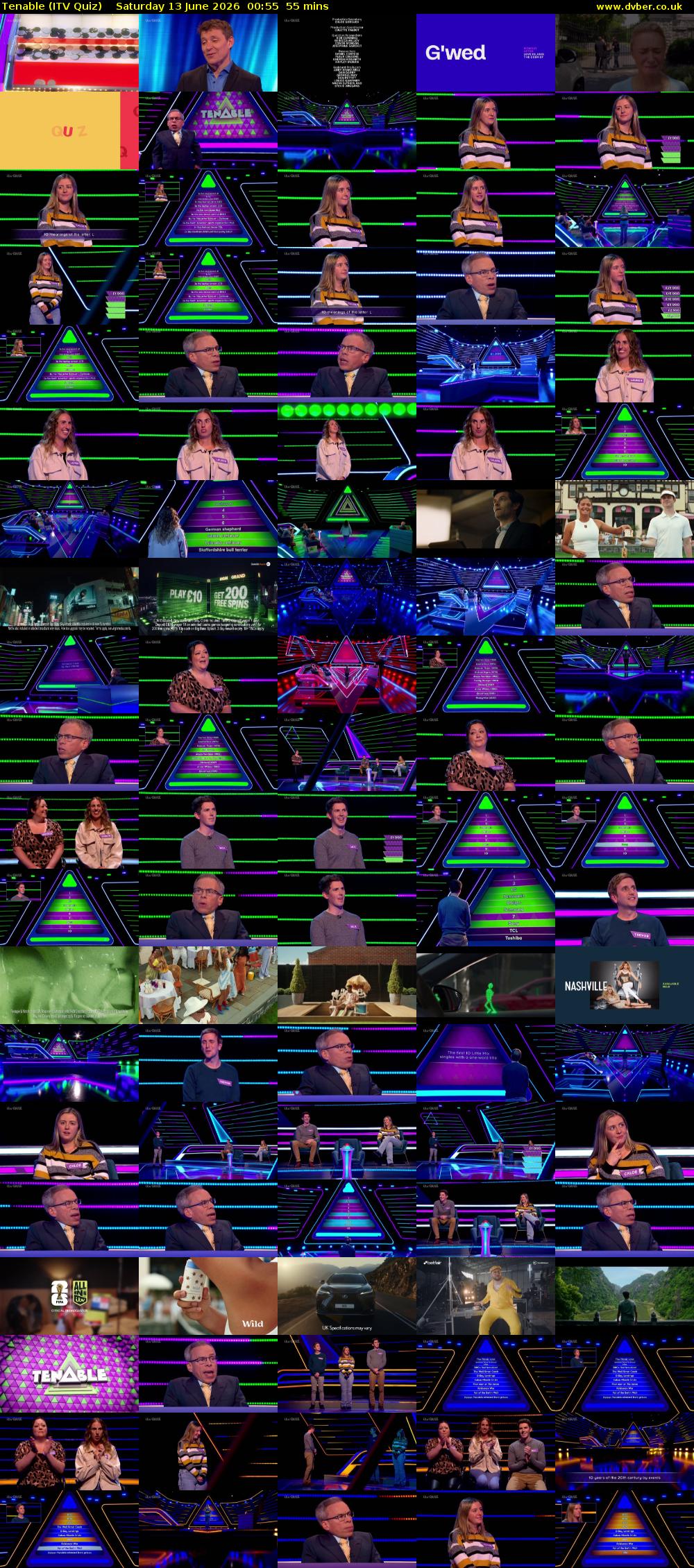 Tenable (ITV Quiz) Saturday 13 June 2026 00:55 - 01:50