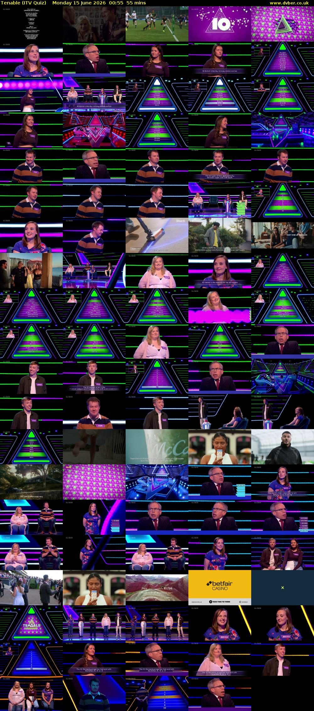 Tenable (ITV Quiz) Monday 15 June 2026 00:55 - 01:50