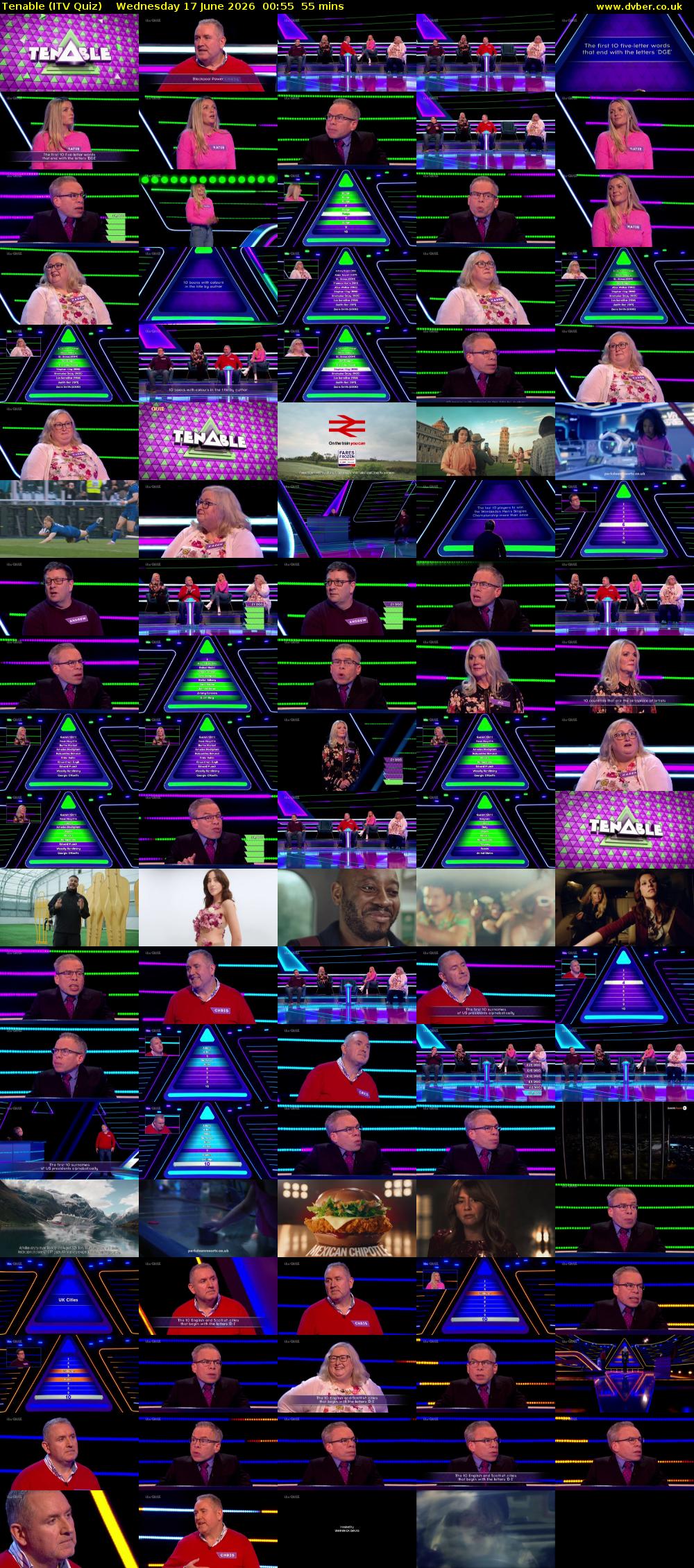 Tenable (ITV Quiz) Wednesday 17 June 2026 00:55 - 01:50