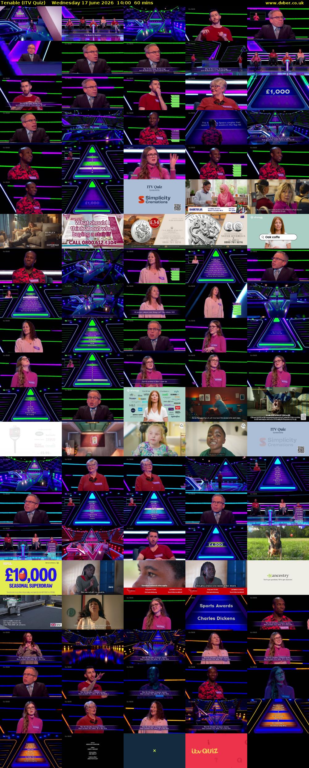 Tenable (ITV Quiz) Wednesday 17 June 2026 14:00 - 15:00