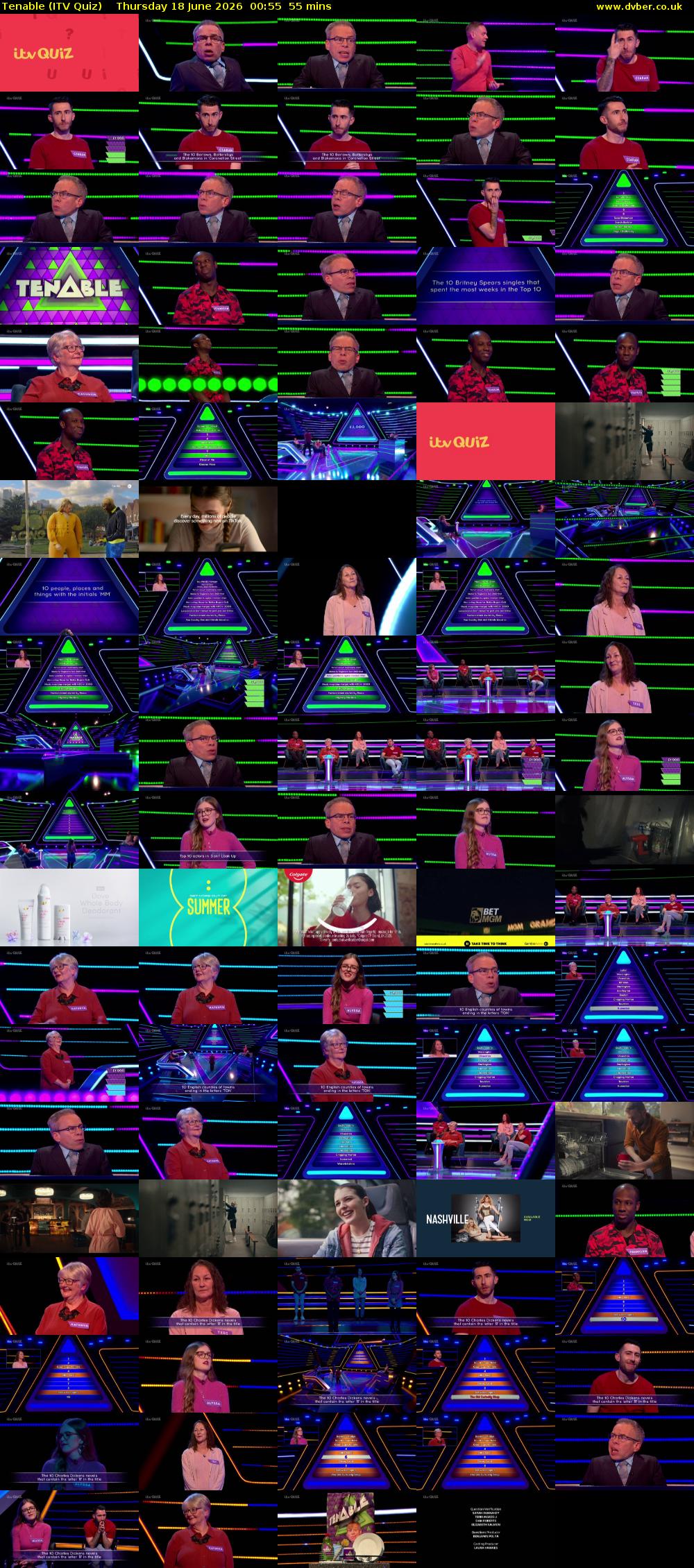 Tenable (ITV Quiz) Thursday 18 June 2026 00:55 - 01:50
