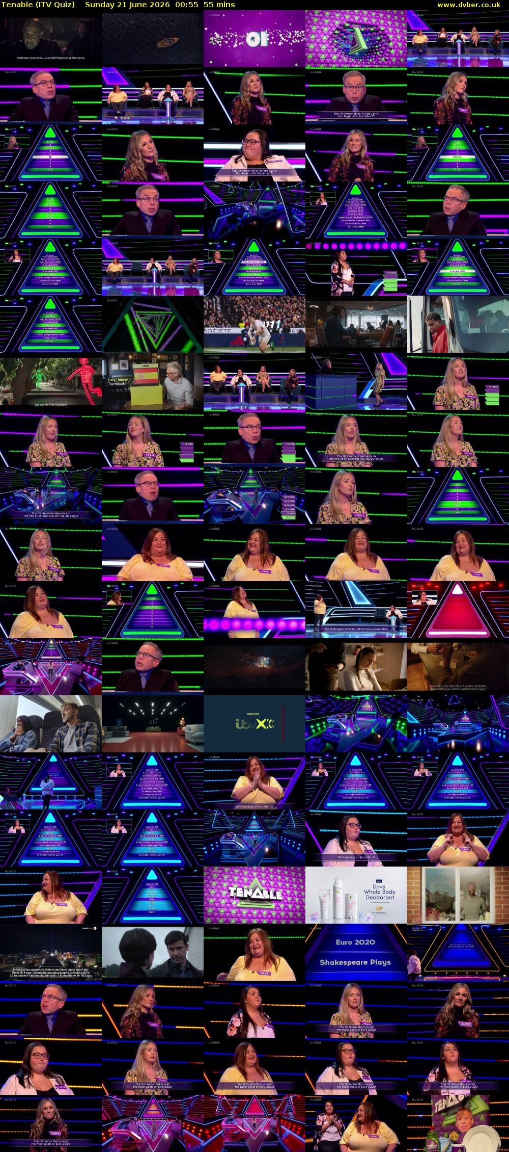 Tenable (ITV Quiz) Sunday 21 June 2026 00:55 - 01:50