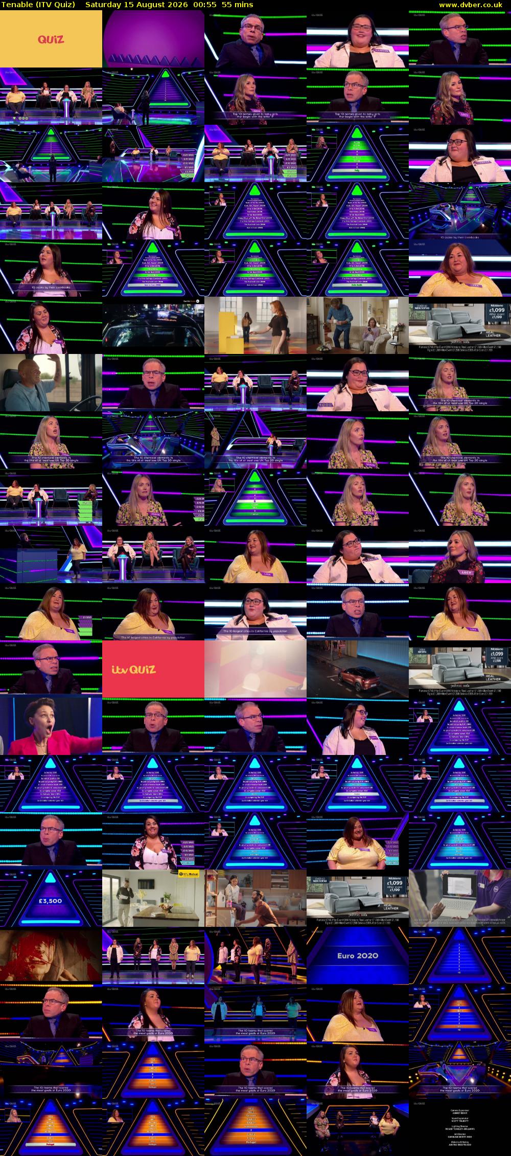 Tenable (ITV Quiz) Saturday 15 August 2026 00:55 - 01:50