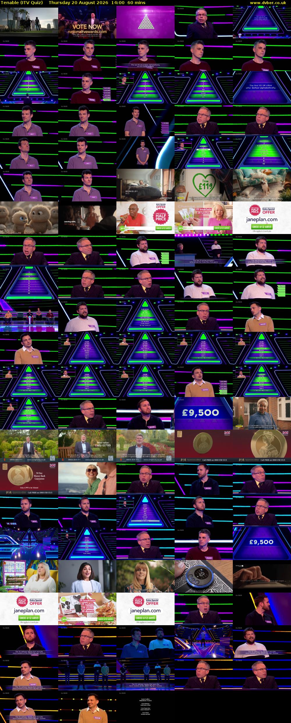 Tenable (ITV Quiz) Thursday 20 August 2026 14:00 - 15:00