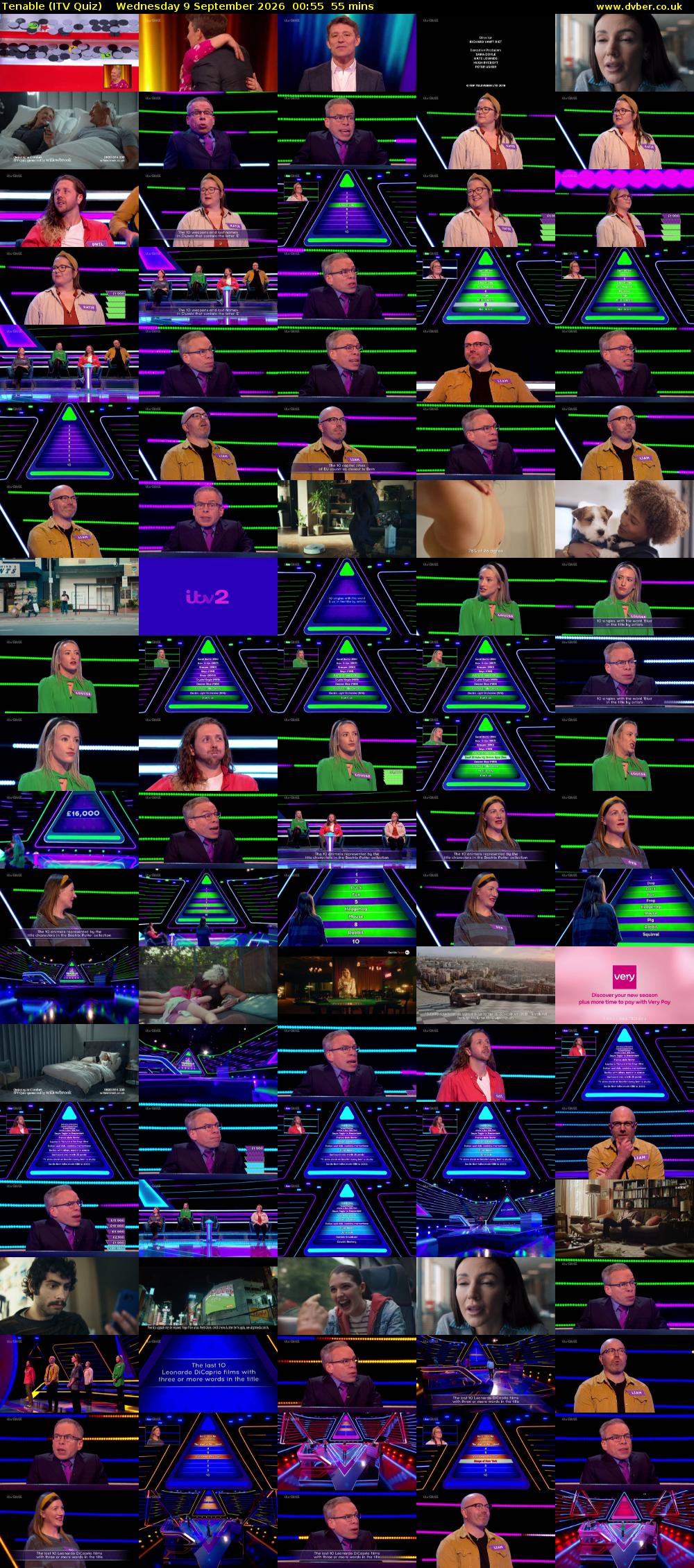 Tenable (ITV Quiz) Wednesday 9 September 2026 00:55 - 01:50