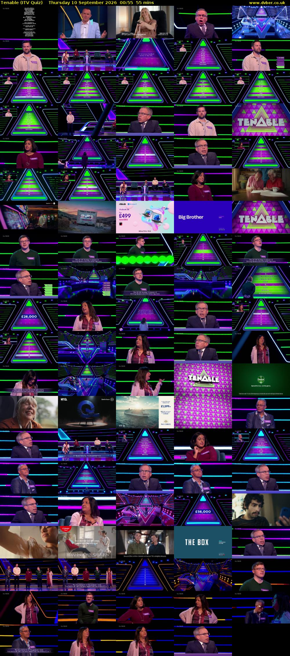 Tenable (ITV Quiz) Thursday 10 September 2026 00:55 - 01:50