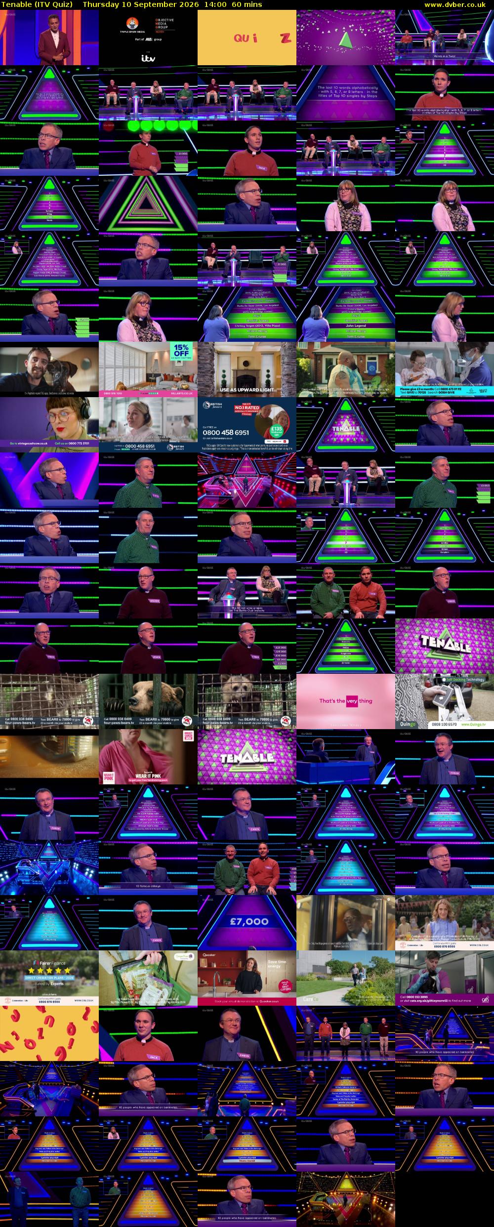 Tenable (ITV Quiz) Thursday 10 September 2026 14:00 - 15:00