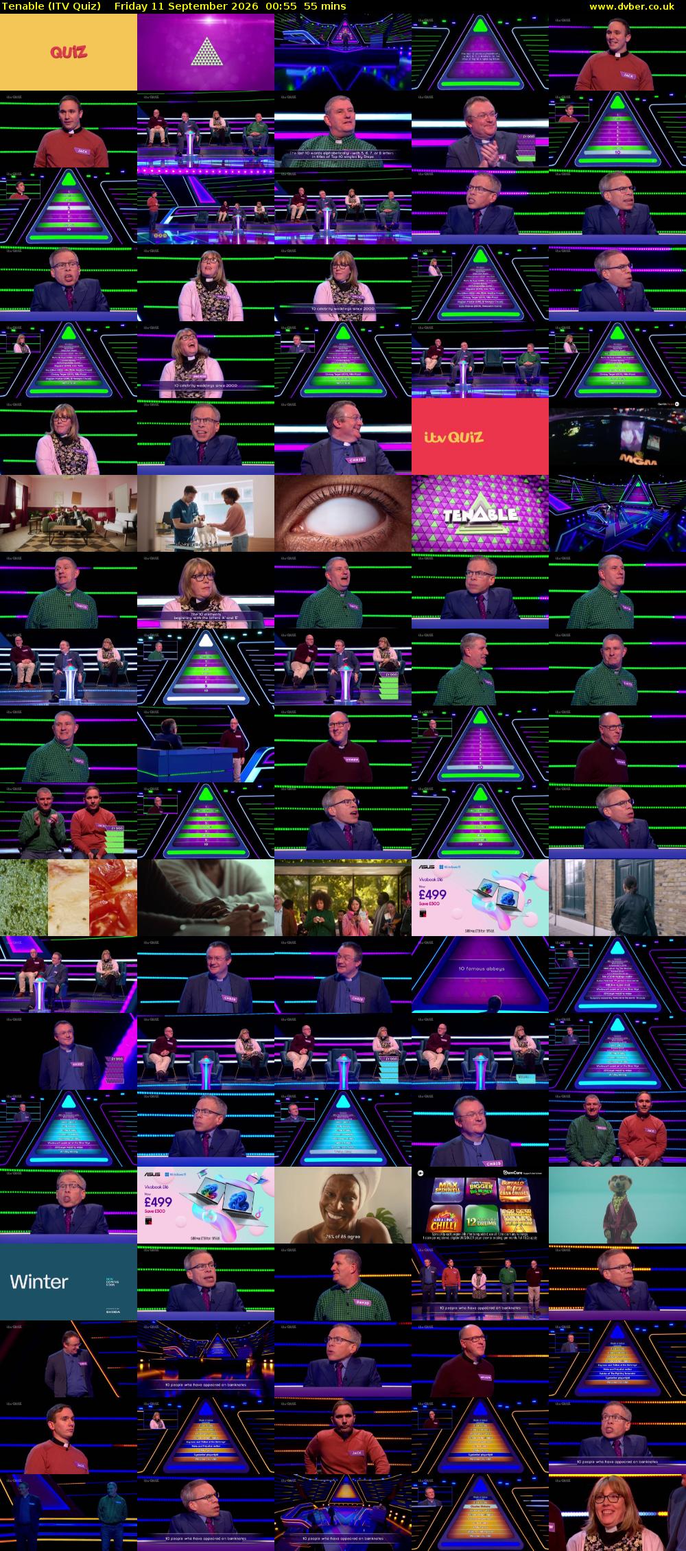 Tenable (ITV Quiz) Friday 11 September 2026 00:55 - 01:50
