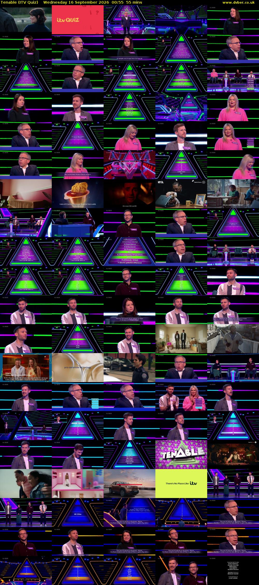Tenable (ITV Quiz) Wednesday 16 September 2026 00:55 - 01:50