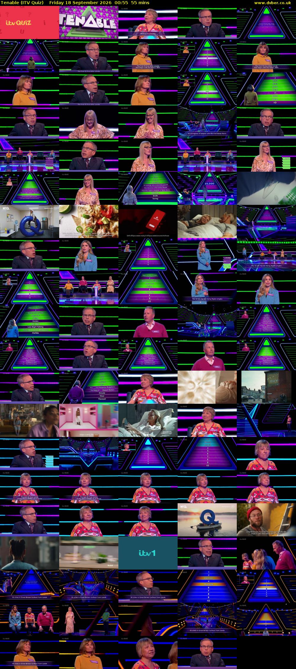 Tenable (ITV Quiz) Friday 18 September 2026 00:55 - 01:50
