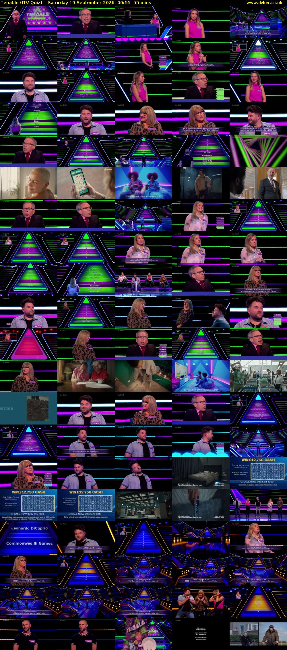 Tenable (ITV Quiz) Saturday 19 September 2026 00:55 - 01:50