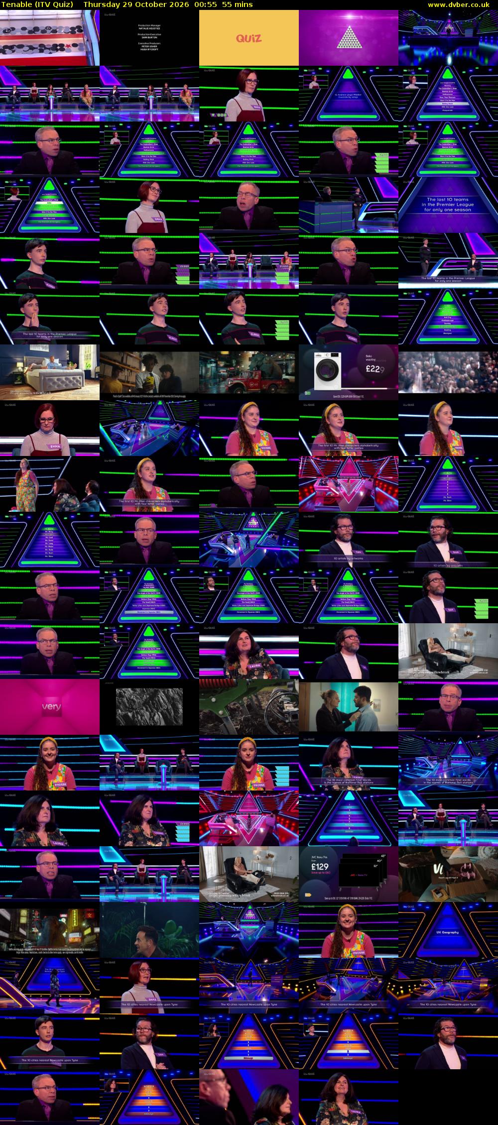 Tenable (ITV Quiz) Thursday 29 October 2026 00:55 - 01:50