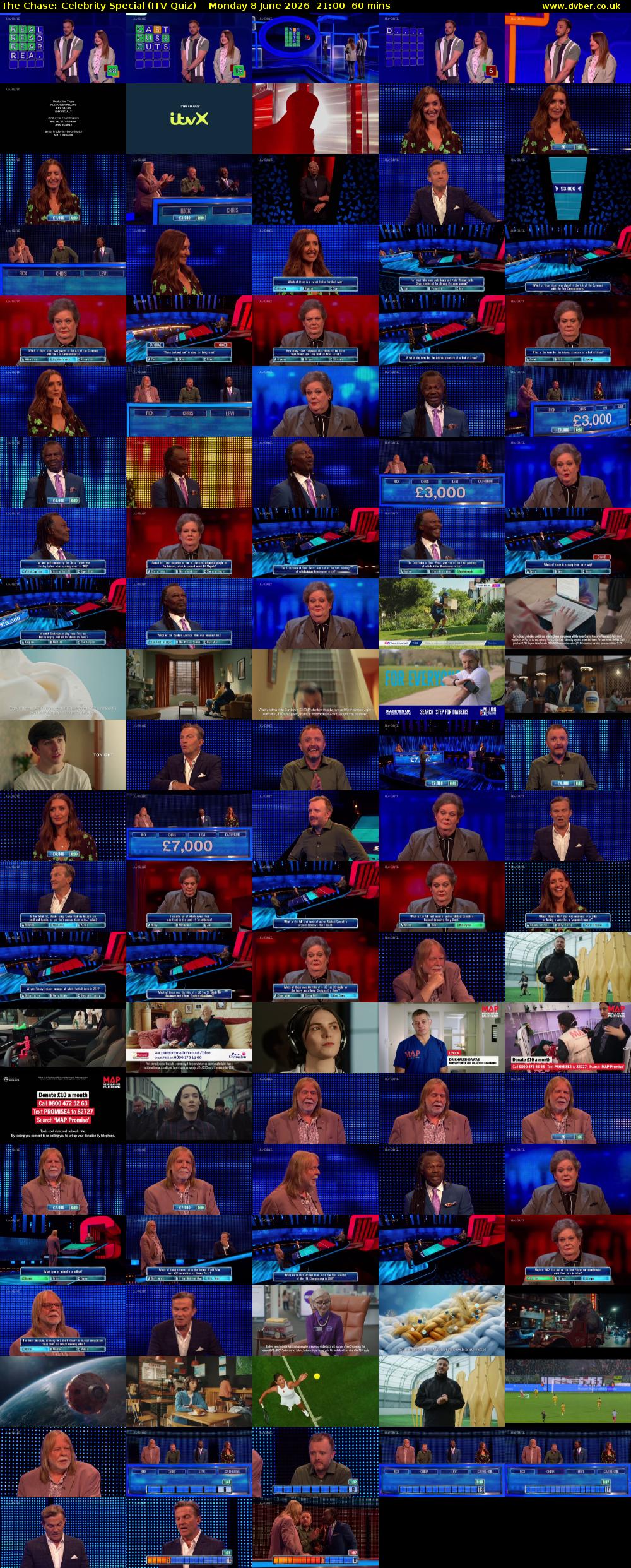 The Chase: Celebrity Special (ITV Quiz) Monday 8 June 2026 21:00 - 22:00
