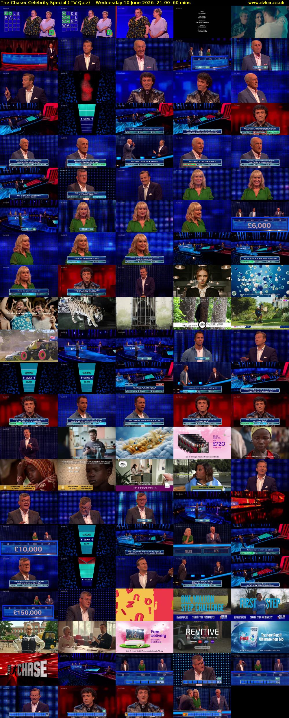 The Chase: Celebrity Special (ITV Quiz) Wednesday 10 June 2026 21:00 - 22:00