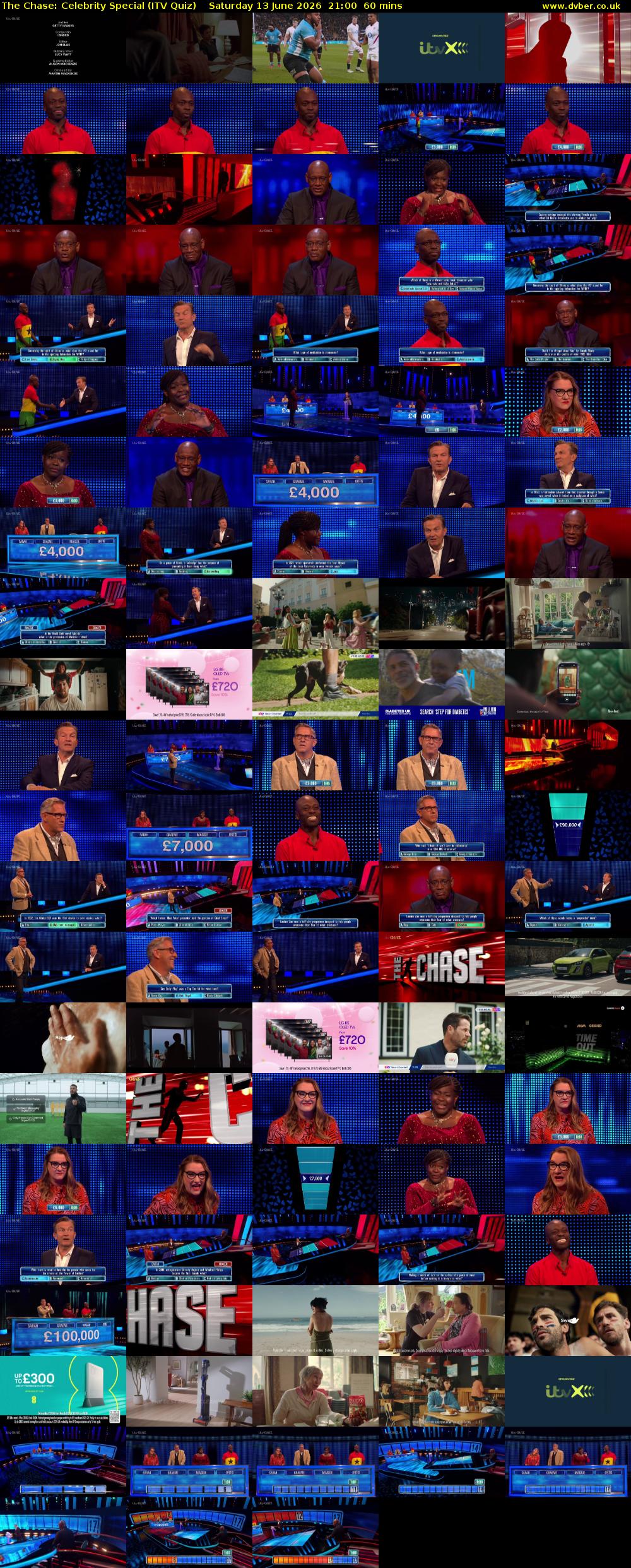 The Chase: Celebrity Special (ITV Quiz) Saturday 13 June 2026 21:00 - 22:00