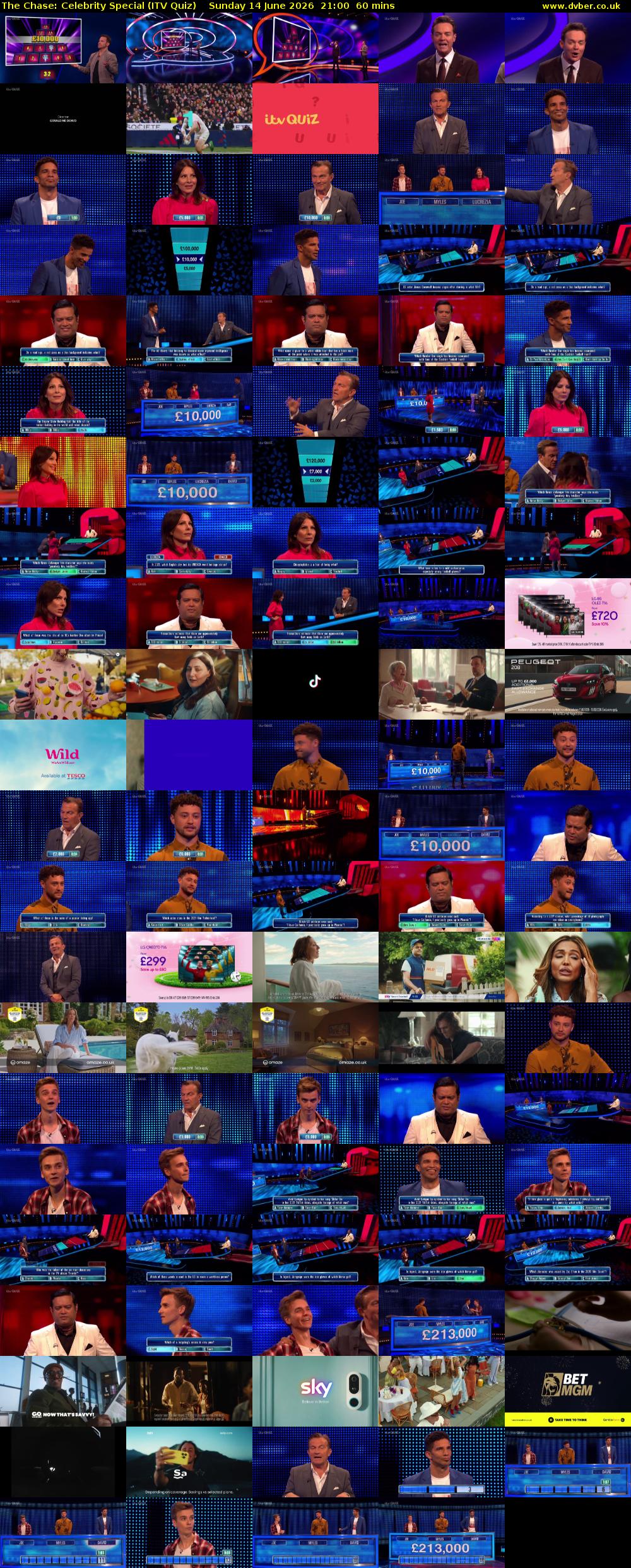 The Chase: Celebrity Special (ITV Quiz) Sunday 14 June 2026 21:00 - 22:00