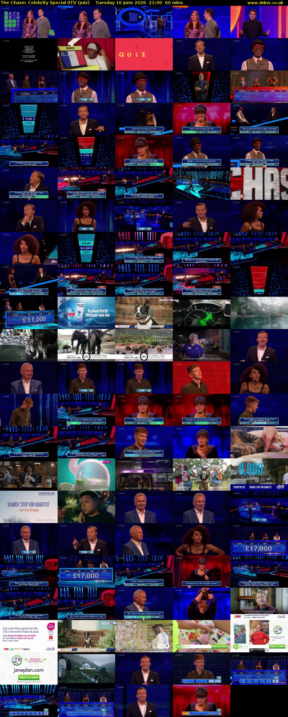The Chase: Celebrity Special (ITV Quiz) Tuesday 16 June 2026 21:00 - 22:00