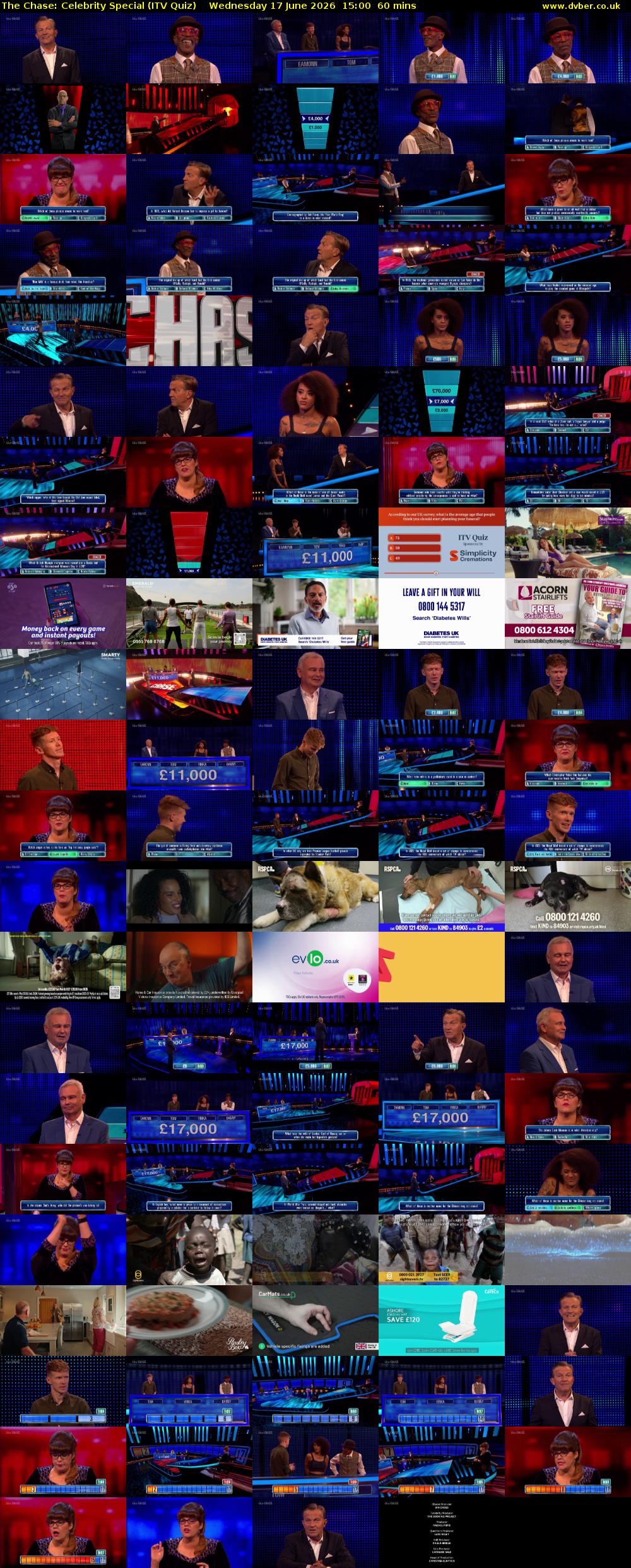The Chase: Celebrity Special (ITV Quiz) Wednesday 17 June 2026 15:00 - 16:00