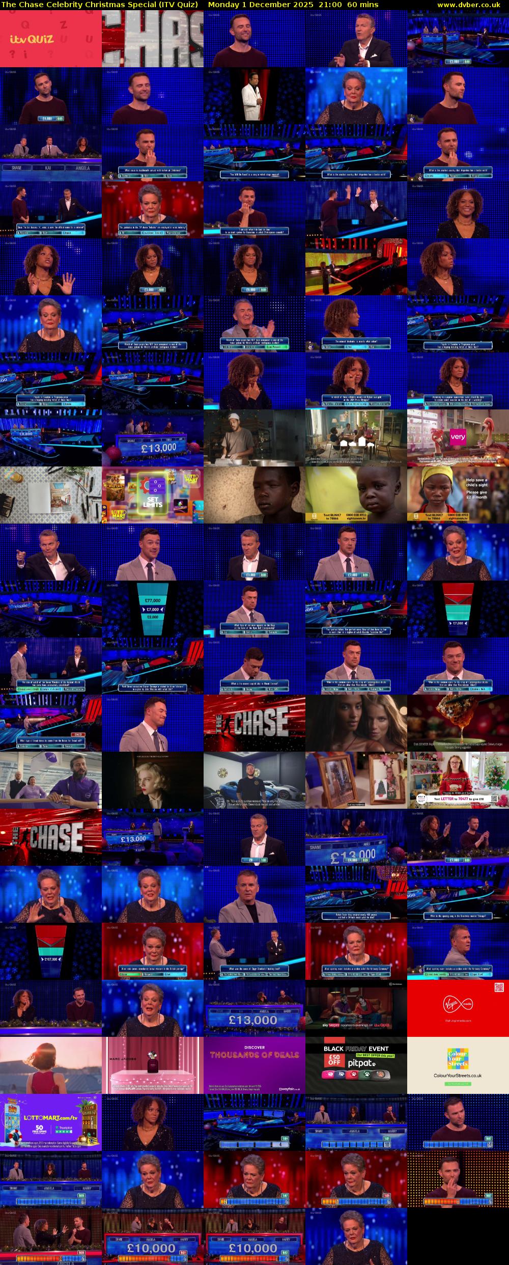 The Chase Celebrity Christmas Special (ITV Quiz) Monday 1 December 2025 21:00 - 22:00