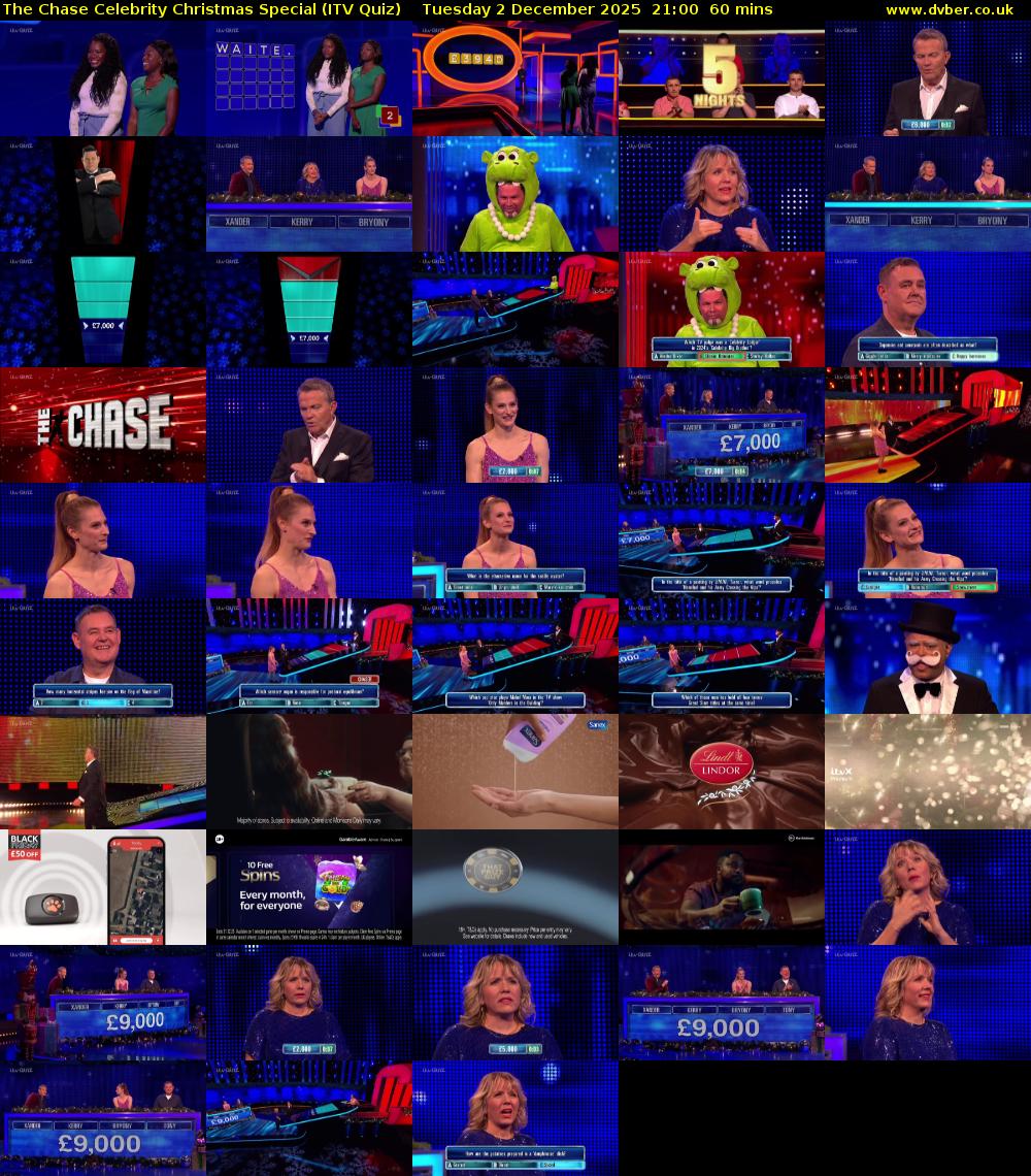 The Chase Celebrity Christmas Special (ITV Quiz) Tuesday 2 December 2025 21:00 - 22:00