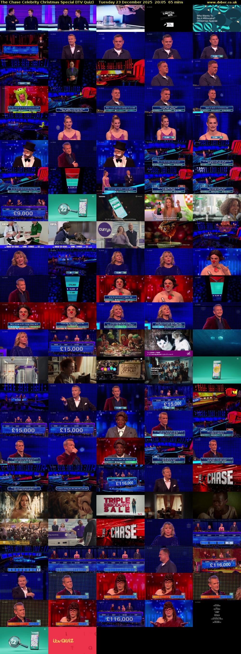 The Chase Celebrity Christmas Special (ITV Quiz) Tuesday 23 December 2025 20:05 - 21:10