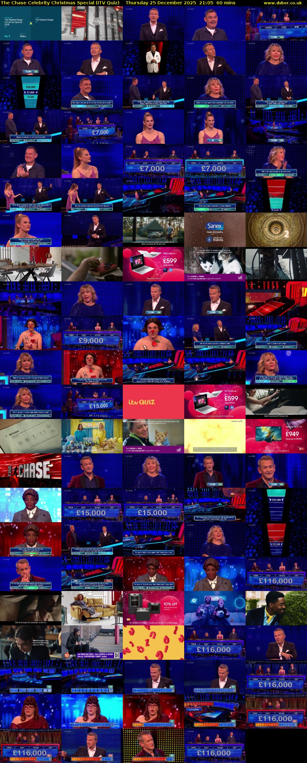 The Chase Celebrity Christmas Special (ITV Quiz) Thursday 25 December 2025 21:05 - 22:05