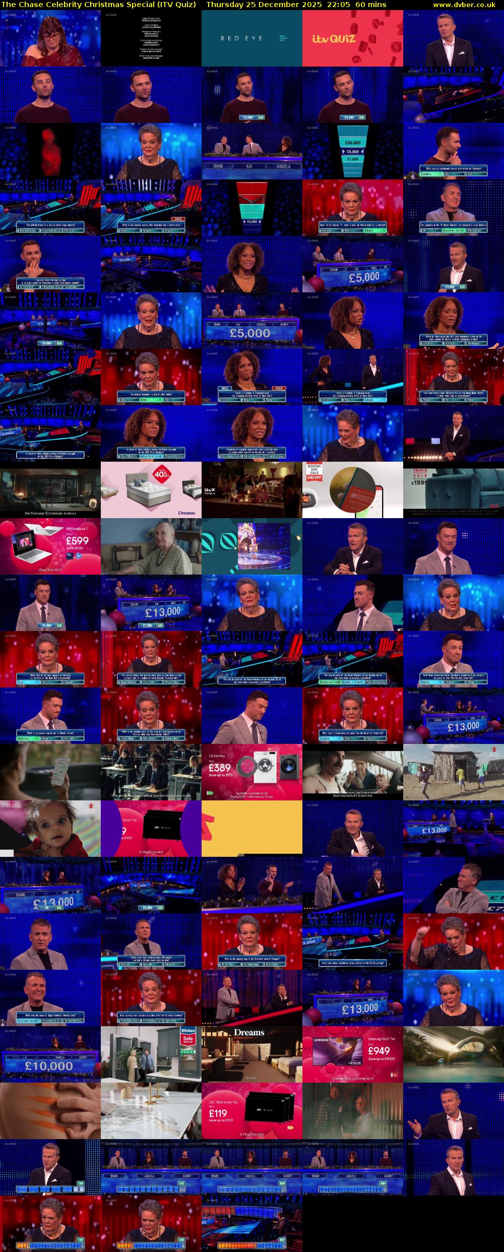 The Chase Celebrity Christmas Special (ITV Quiz) Thursday 25 December 2025 22:05 - 23:05
