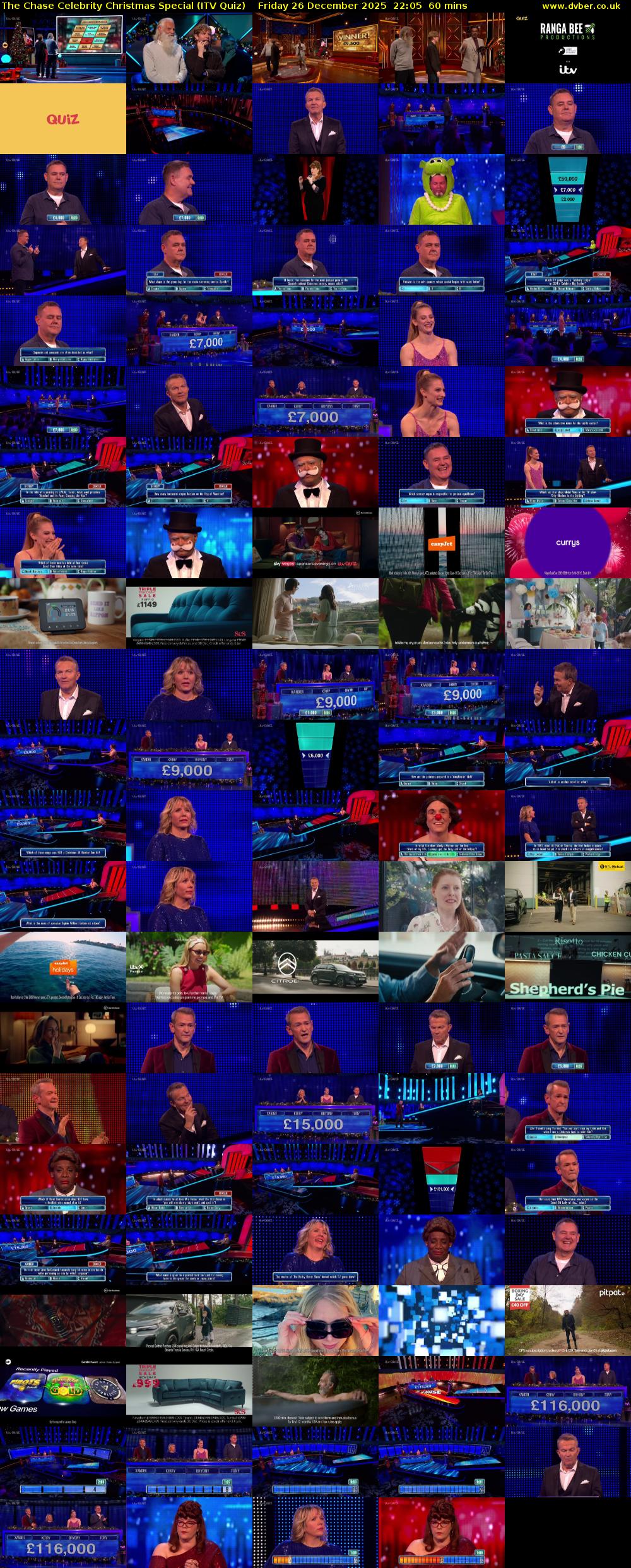 The Chase Celebrity Christmas Special (ITV Quiz) Friday 26 December 2025 22:05 - 23:05