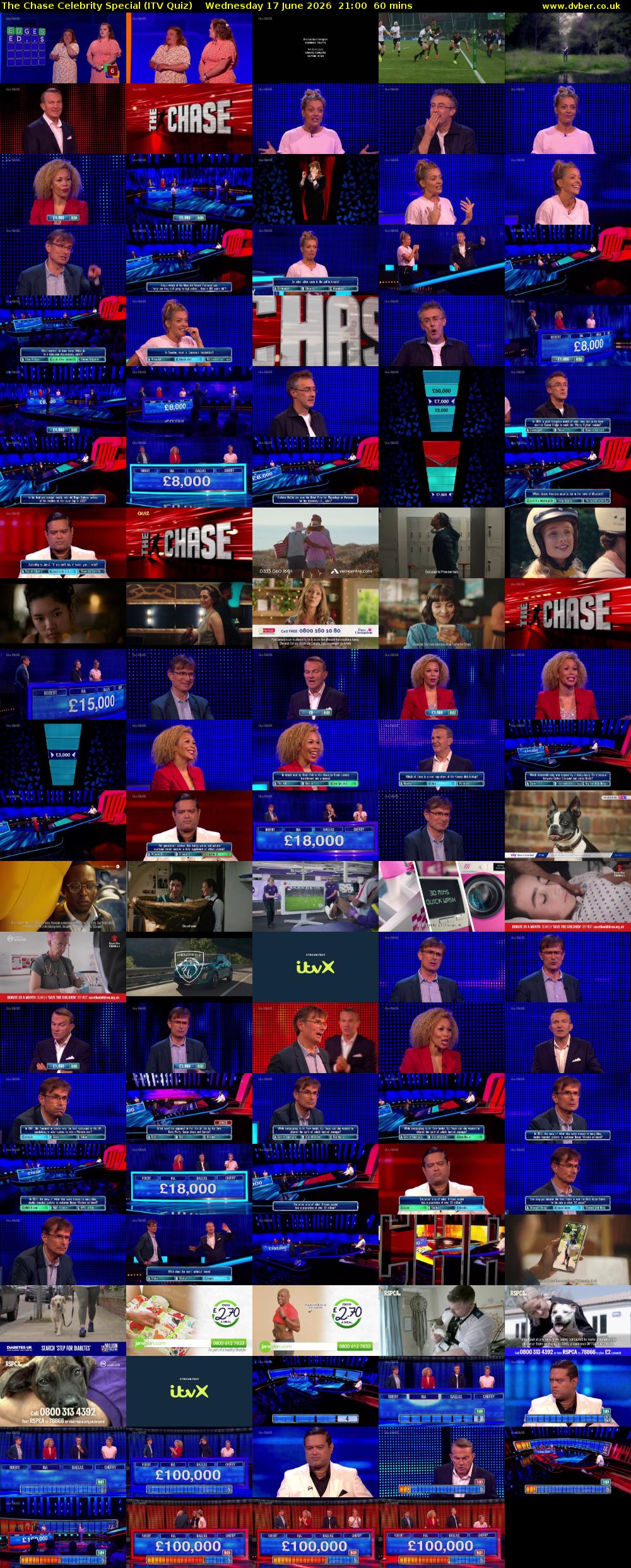 The Chase Celebrity Special (ITV Quiz) Wednesday 17 June 2026 21:00 - 22:00