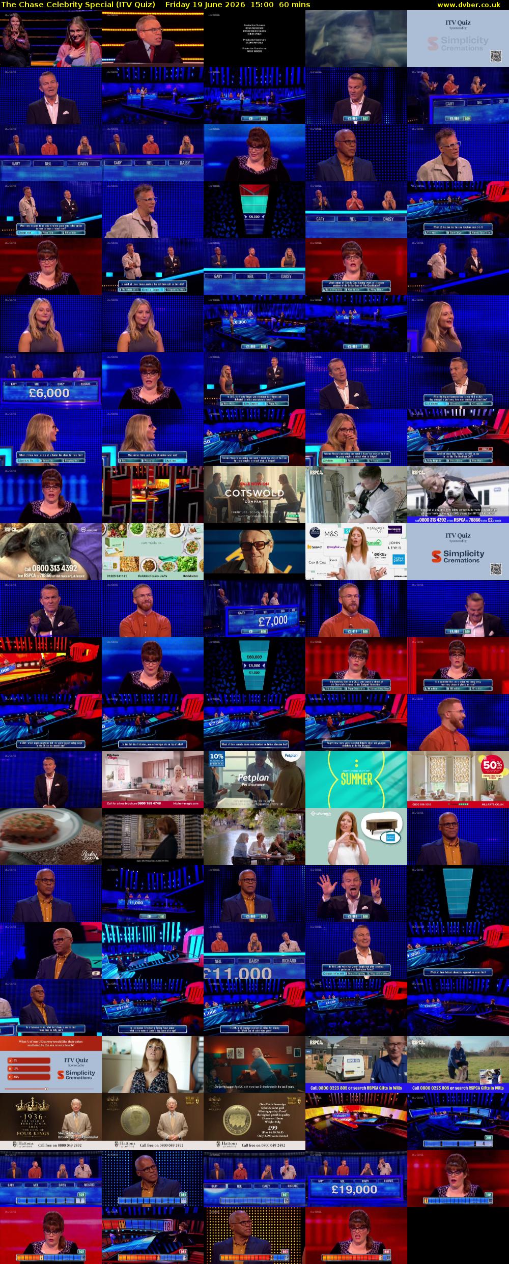 The Chase Celebrity Special (ITV Quiz) Friday 19 June 2026 15:00 - 16:00