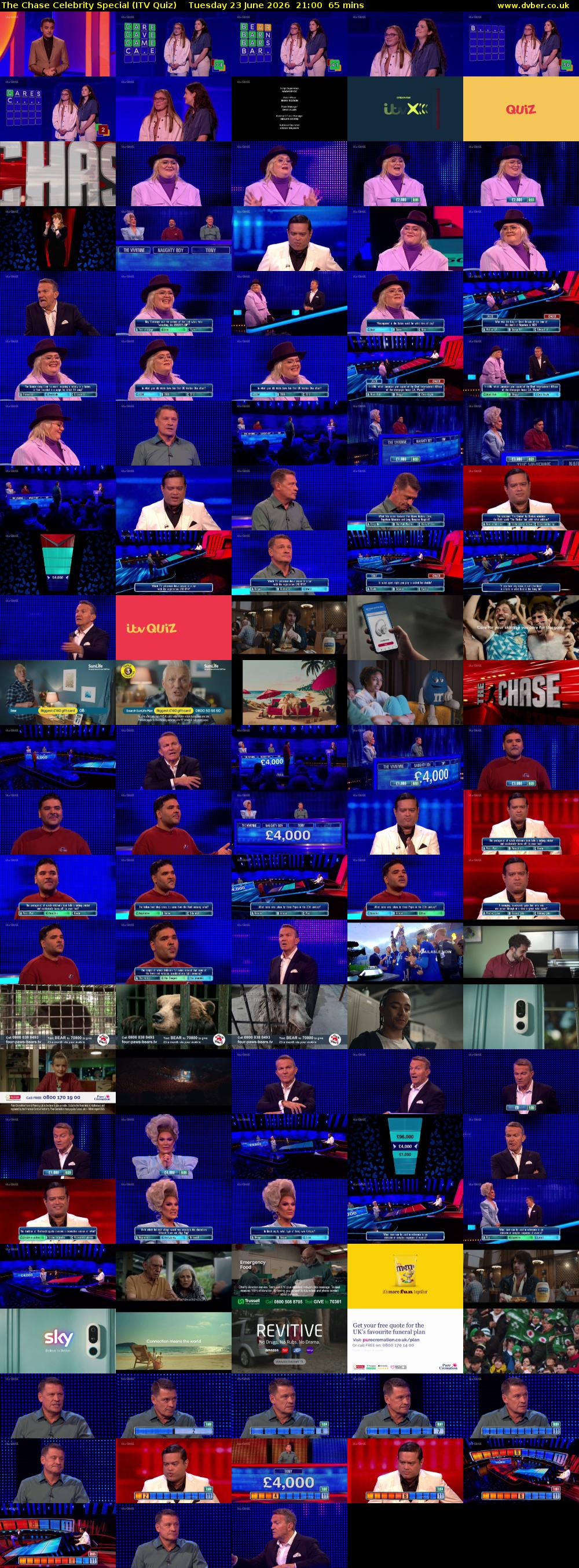 The Chase Celebrity Special (ITV Quiz) Tuesday 23 June 2026 21:00 - 22:05