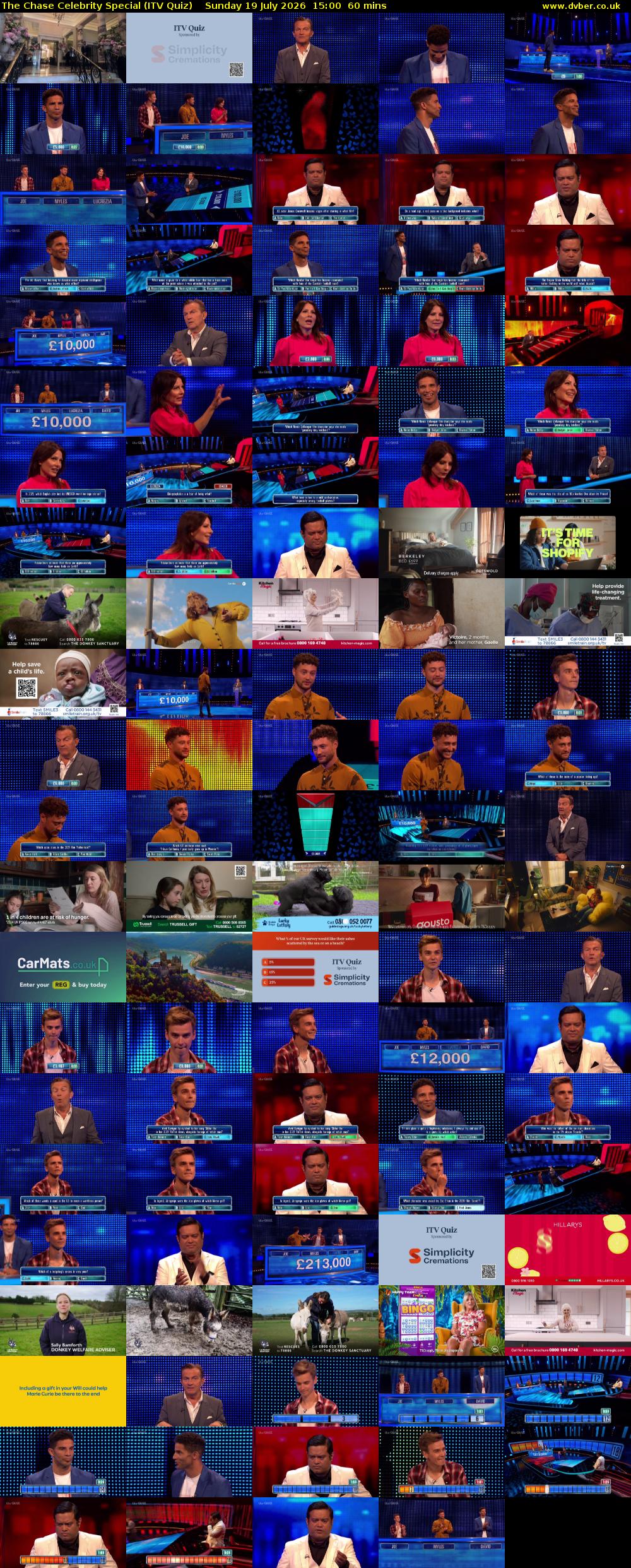 The Chase Celebrity Special (ITV Quiz) Sunday 19 July 2026 15:00 - 16:00