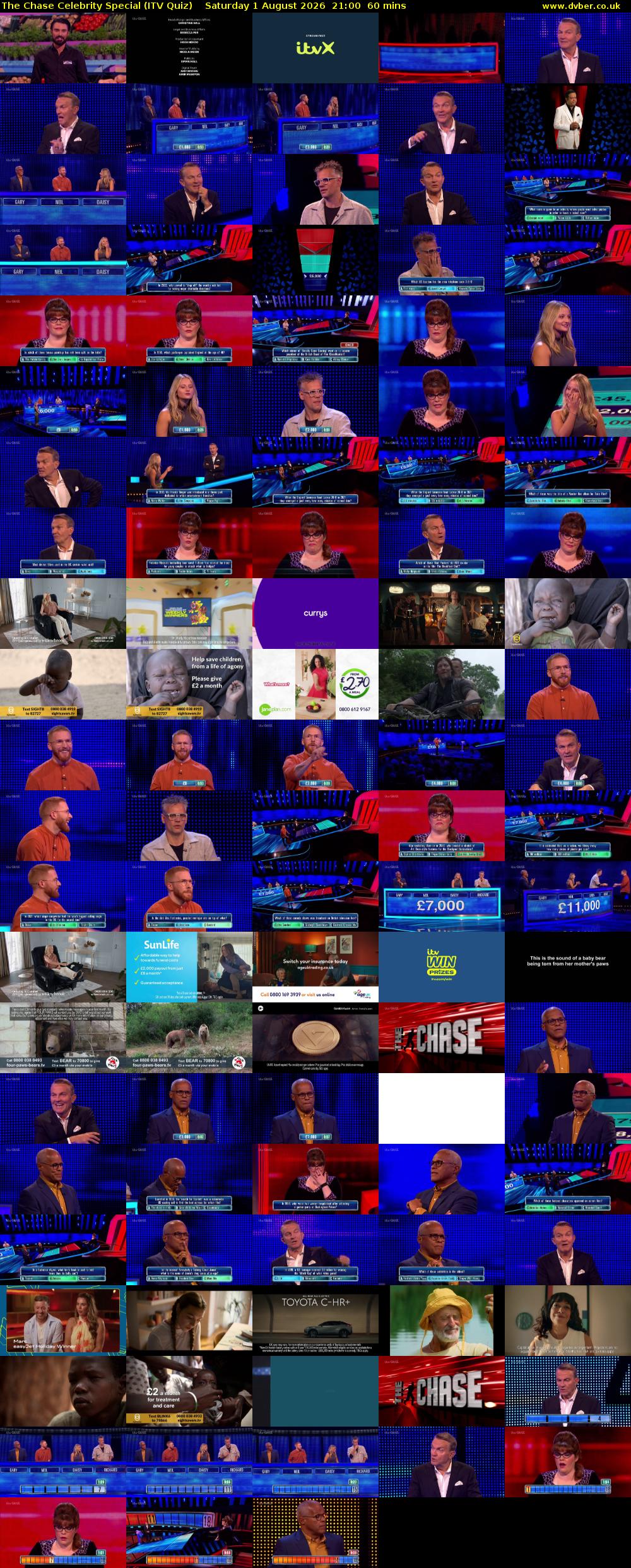 The Chase Celebrity Special (ITV Quiz) Saturday 1 August 2026 21:00 - 22:00