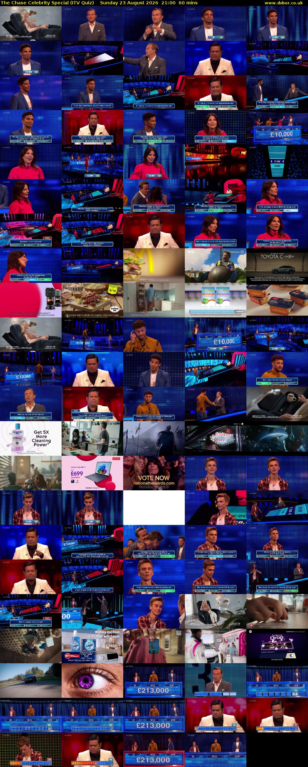 The Chase Celebrity Special (ITV Quiz) Sunday 23 August 2026 21:00 - 22:00