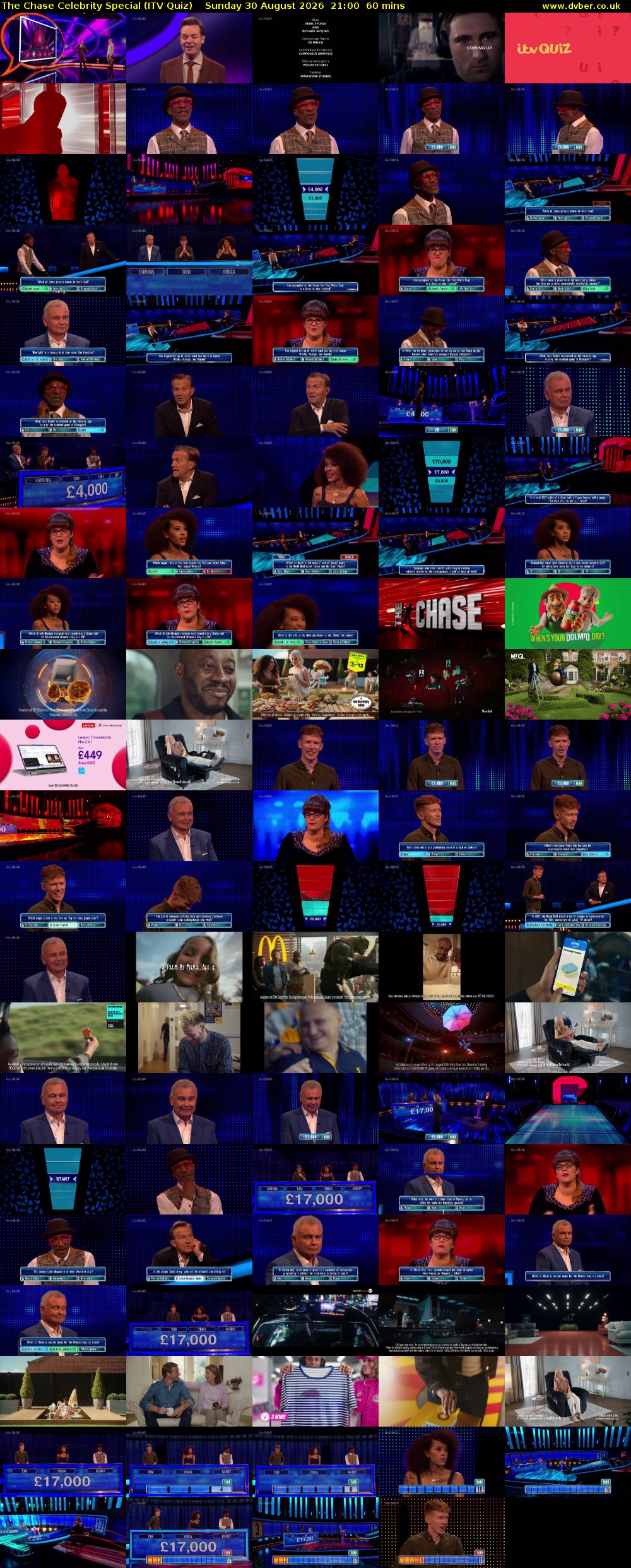 The Chase Celebrity Special (ITV Quiz) Sunday 30 August 2026 21:00 - 22:00