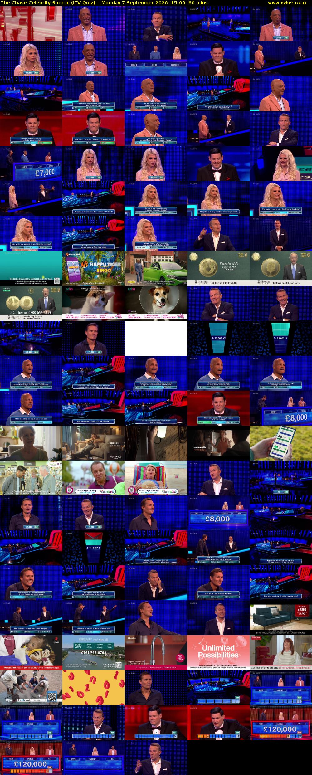The Chase Celebrity Special (ITV Quiz) Monday 7 September 2026 15:00 - 16:00