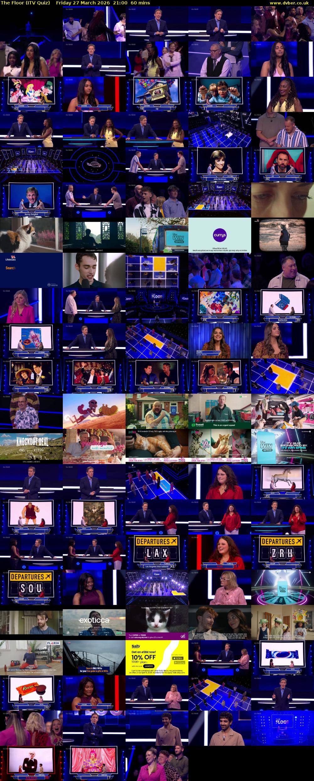 The Floor (ITV Quiz) Friday 27 March 2026 21:00 - 22:00