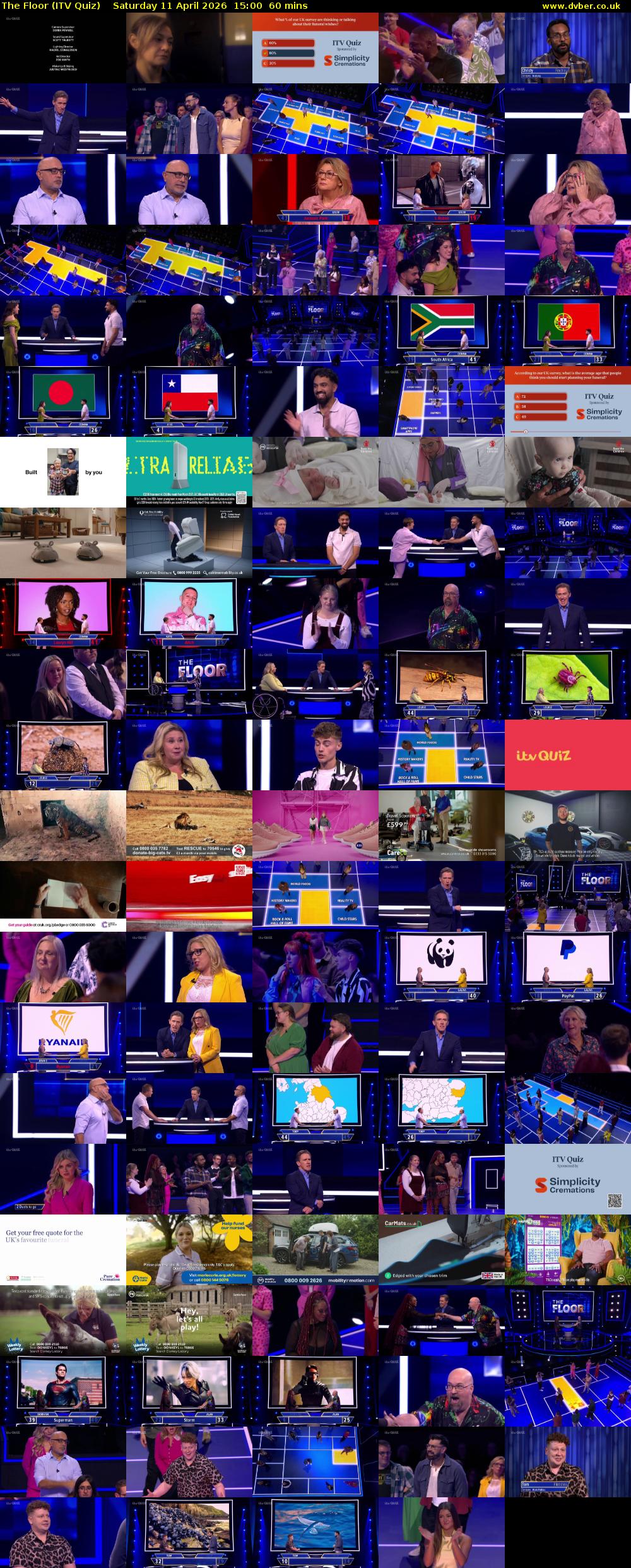The Floor (ITV Quiz) Saturday 11 April 2026 15:00 - 16:00