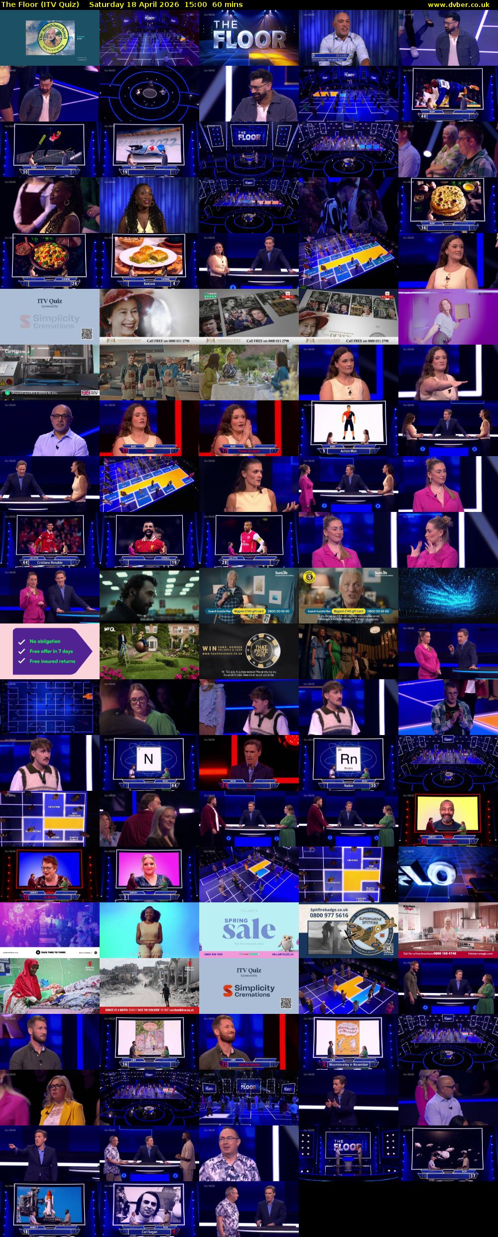 The Floor (ITV Quiz) Saturday 18 April 2026 15:00 - 16:00