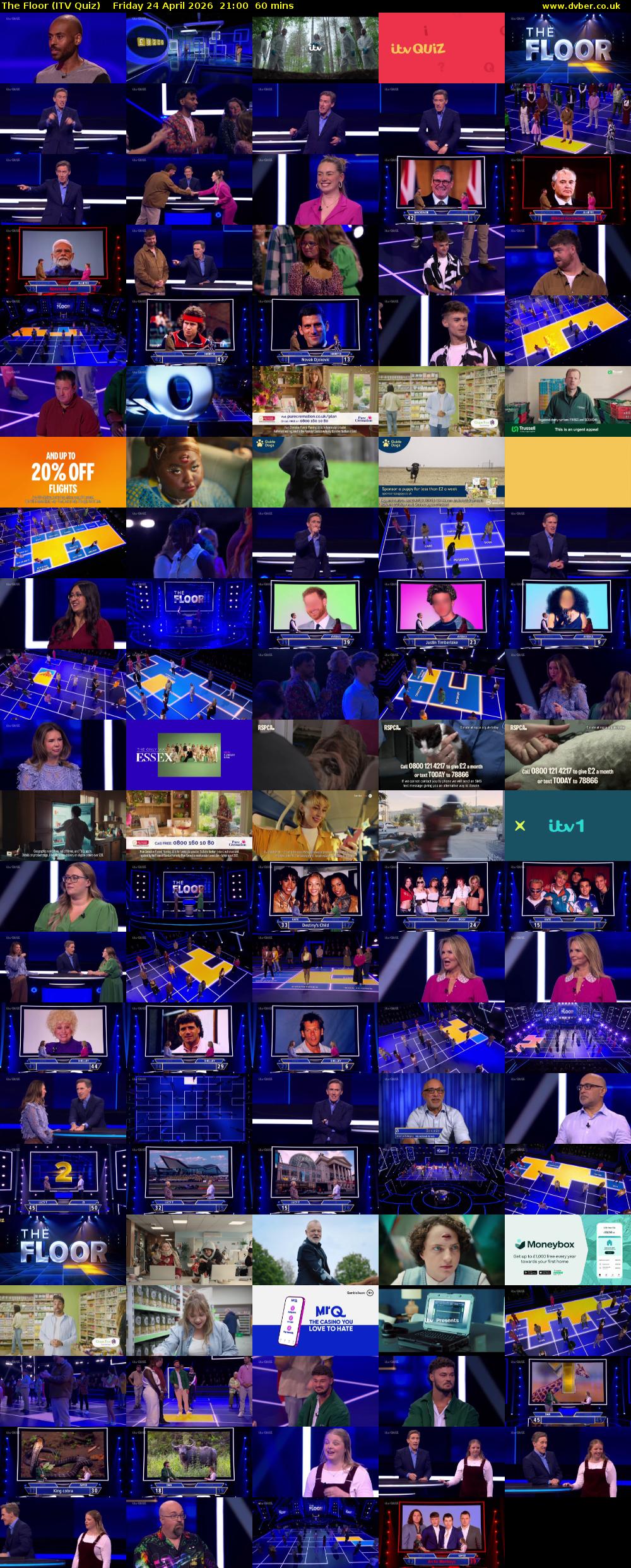 The Floor (ITV Quiz) Friday 24 April 2026 21:00 - 22:00