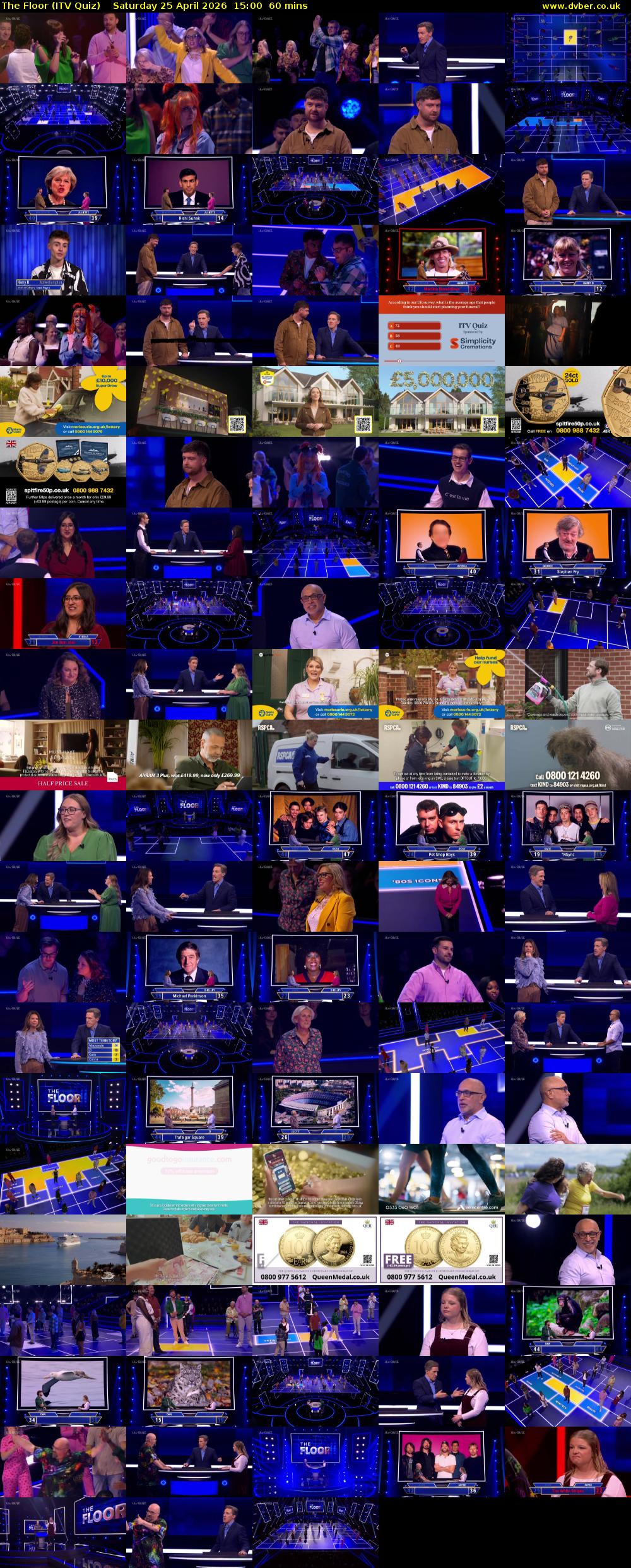 The Floor (ITV Quiz) Saturday 25 April 2026 15:00 - 16:00