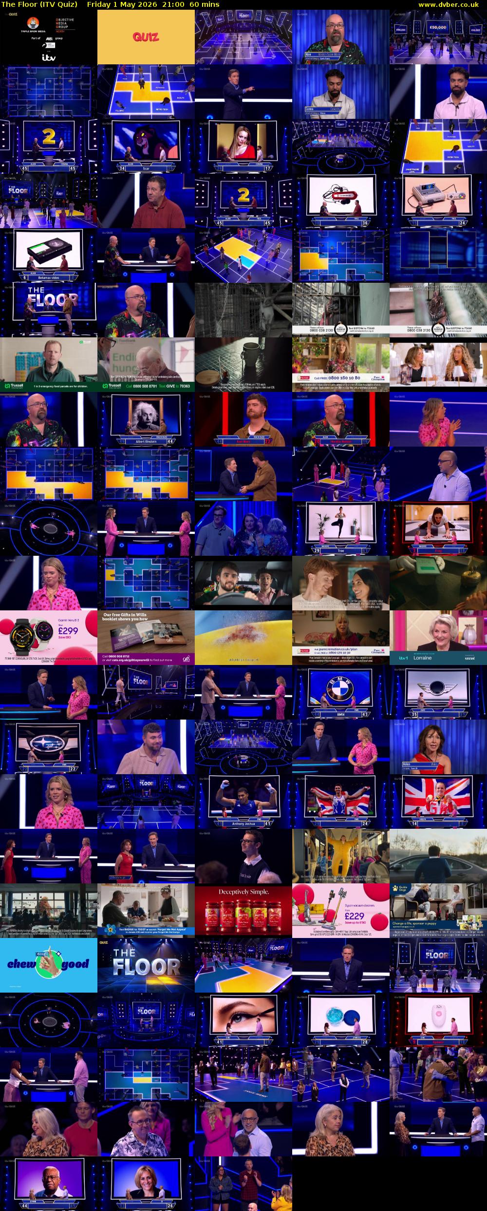 The Floor (ITV Quiz) Friday 1 May 2026 21:00 - 22:00