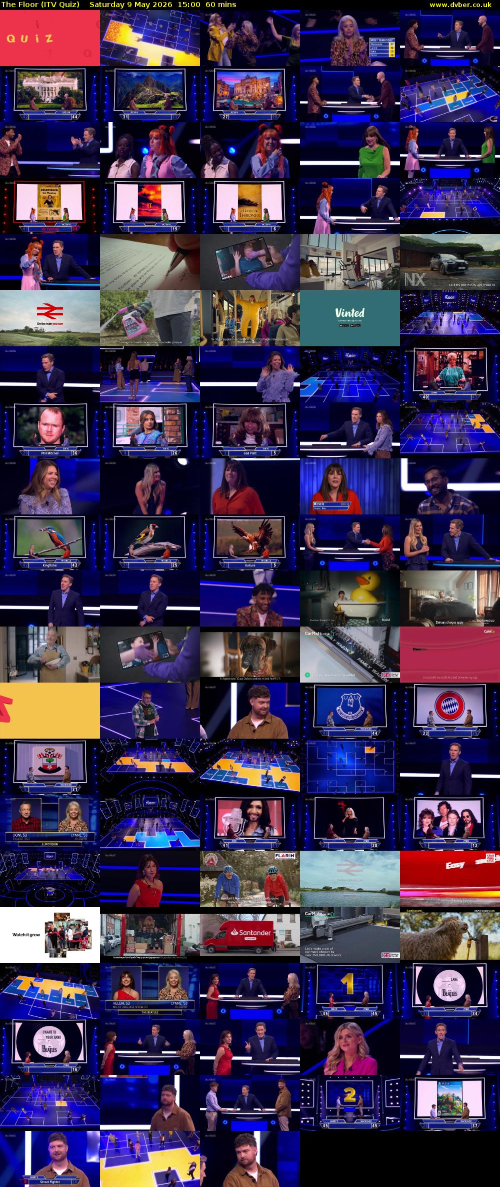 The Floor (ITV Quiz) Saturday 9 May 2026 15:00 - 16:00