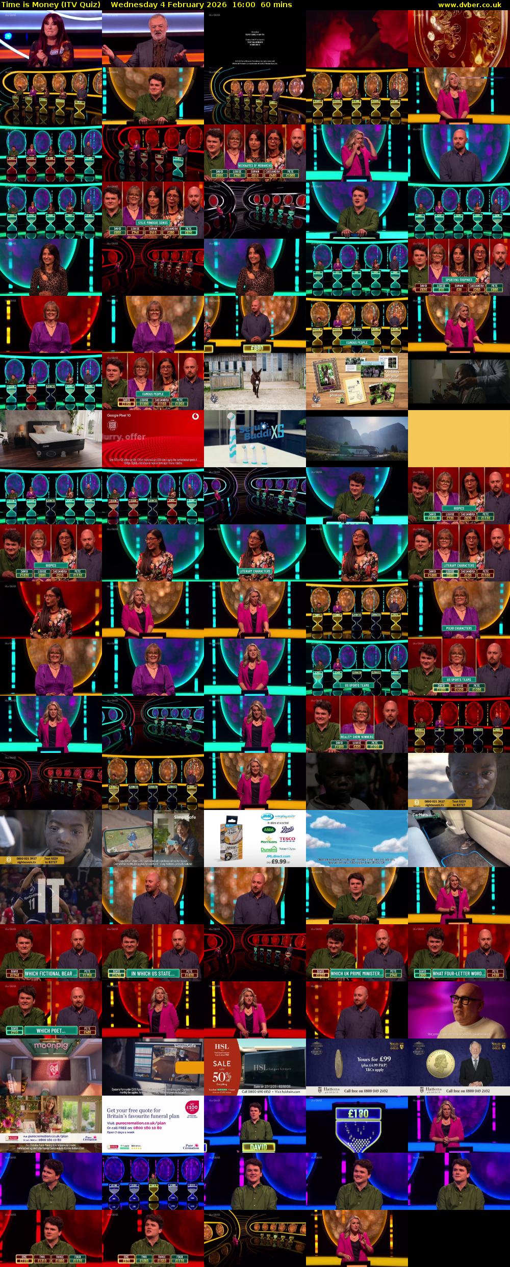 Time is Money (ITV Quiz) Wednesday 4 February 2026 16:00 - 17:00