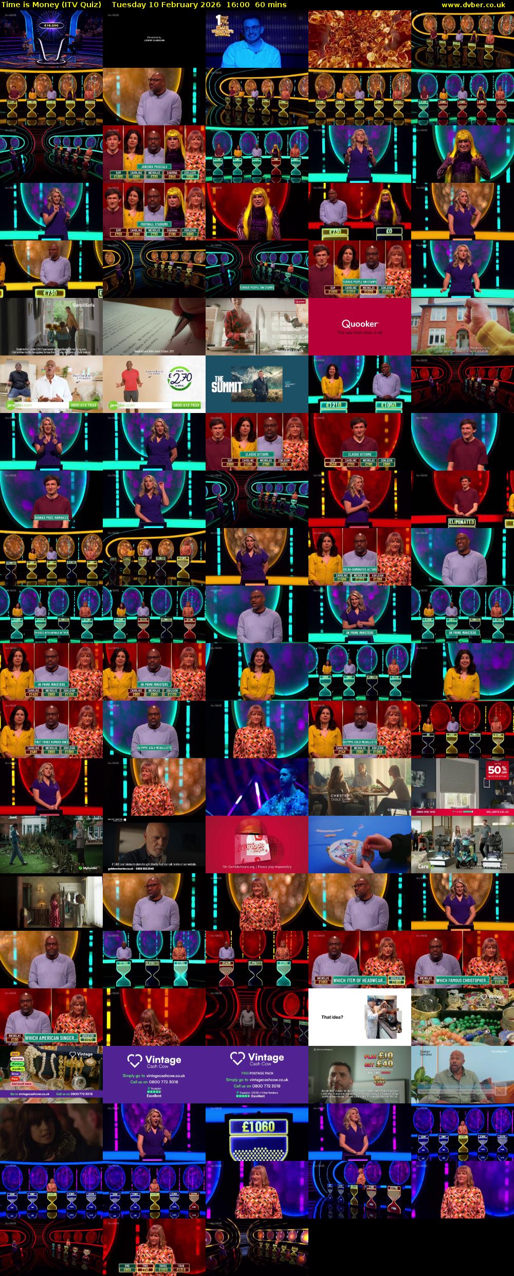 Time is Money (ITV Quiz) Tuesday 10 February 2026 16:00 - 17:00