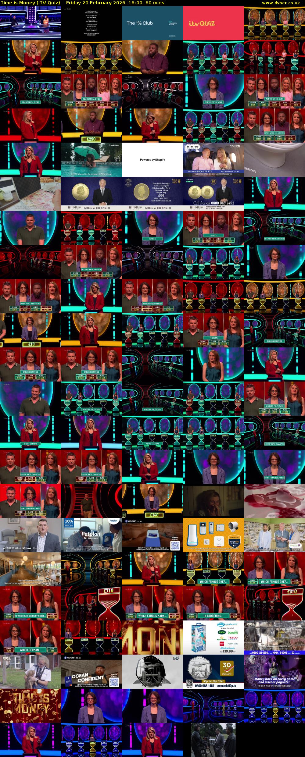 Time is Money (ITV Quiz) Friday 20 February 2026 16:00 - 17:00