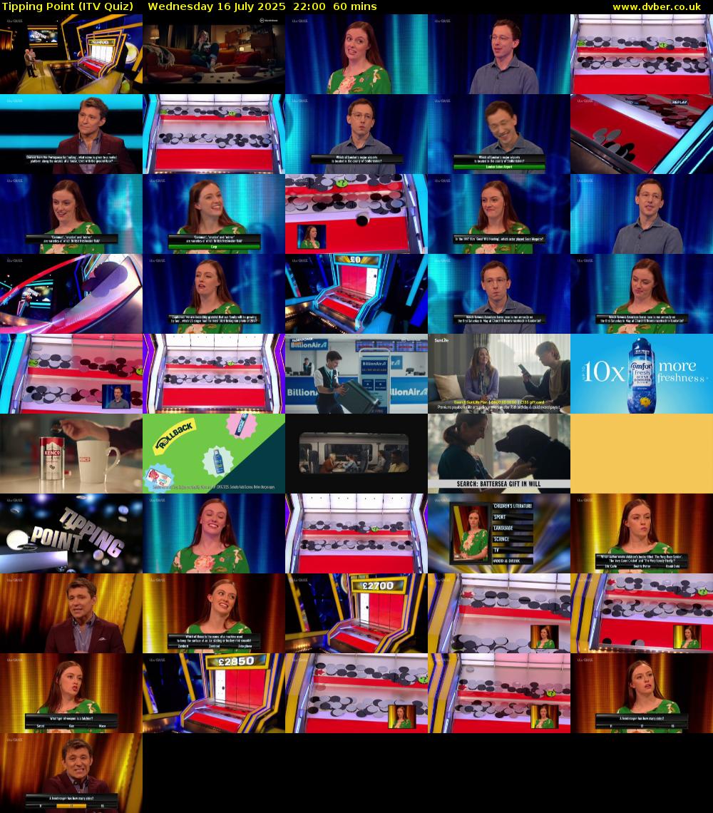 Tipping Point (ITV Quiz) Wednesday 16 July 2025 22:00 - 23:00
