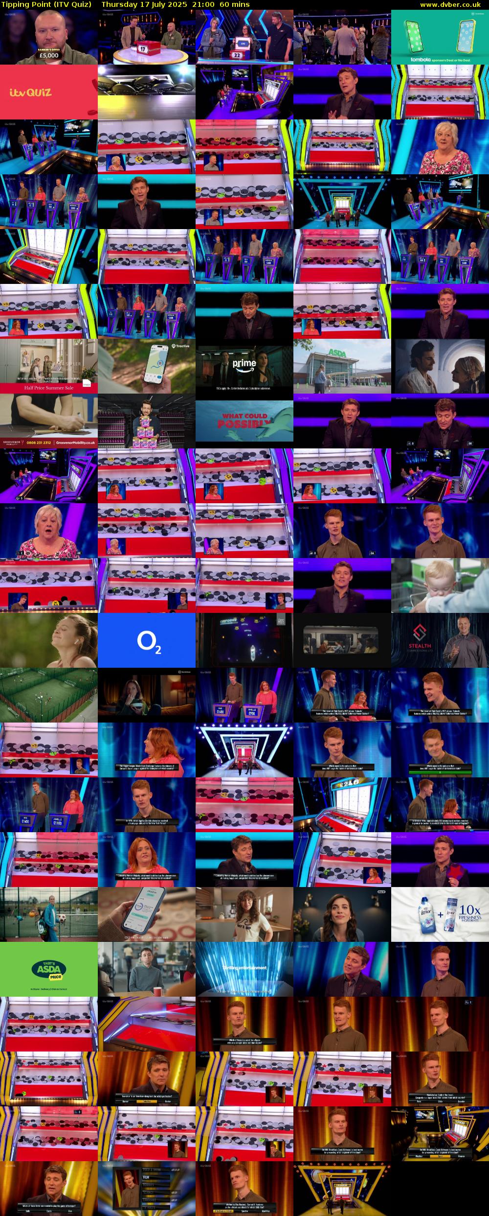 Tipping Point (ITV Quiz) Thursday 17 July 2025 21:00 - 22:00